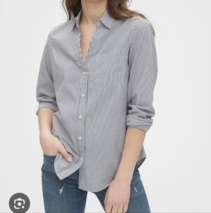 Cotton Pinstripe Buttonup Shirt